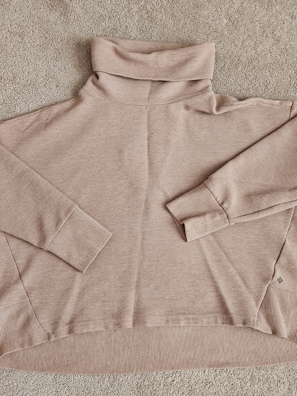 Cozy Ribbed Turtleneck Sweater in Dusty Rose